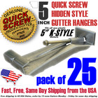 25 Gutter Hangers Quick Screw 5  Inch Aluminum Hidden Rain Bracket Hook Clip