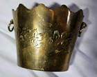 Antique 19th Century Hand Engraved Solid Brass Miniature Bucket     Ornate Floral