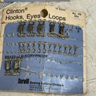 2 Vintage Clinton Scovill Hook   Eye Fastener Cards  Brass Laundryproof Size 2 3