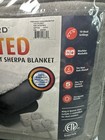Biddeford Heated Comfort Knit Sherpa Lined Blanket Full Size Grey Eluc 