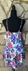 Vintage La Intimates Nightgown Medium White Multicolor Floral Satin New