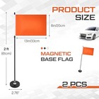 Pcs Magnetic Flags For Cars With Pole Magnetic Base 13  X 8  24  H 2 Orange