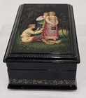    vintage Russian Lacquer Box   Hand-painted Flutist   Maidens   6 25 