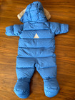 Ll Bean 3-6 Month Snowsuit Cobalt Blue Goose Down Bunting Hooded Fur Trim Bnwt