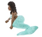 Laying African Mermaid Statue - Resin Teal Figurine - Table Top Beach Decor F   