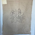 The Burlap Room Vintage Rug Hook Pattern On Burlap Roses Flowers  21  X 16 