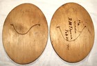 Antique Pair Of Flemish Art Pyrography Girl   Boy Portraits  One Signed  1904