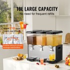 Uimoso Commercial Beverage Dispenser 18lx3 Tanks Cold Juice Ice Drink Dispenser