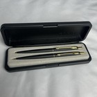 Parker Ballpoint Pen   Pencil Set Arrow Clip  Original Case  vintage Black Gold
