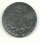 Very Nice High Grade Xf au 1918 Kb Hungary 20 Filler Coin-die Crack-may266
