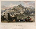 Antique 19th C  Colored Engraving  the Great Wall Of China  After Thomas Allom