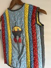 Vtg Handmade Quilted Piecework Aliens Ufo Vest Child 7-9y 100  Cotton Girl Boy