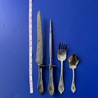 1847 Rogers Bros Old Colony Xs Triple Plate 4 Pc Carving Serving Set Knife Fork