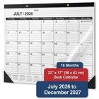 Large 18-month Desk Calendar 2026-2027  Monthly Planner Pad  22 x17   Thick Pape