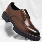 Wing Tip Men s Faux Leather Dress Shoes Round Toe Brogue Lace Up Formal Fashion