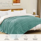 Soft Celadon Queen Size Bed Blanket Lightweight Fleece Pattern 90x90 Inch Bed