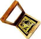 3  Brass Sundial Compass antique Pocket Sundial With Wooden Box