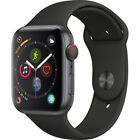 Apple Watch 4 44mm Gps Lte Gray Case Black Band  Very Good Mtuw2ll a