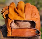 Vintage Old Antique Baseball Glove Mitt Ok Mfg Nos Split Finger Patent