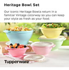 Tupperware Heritage Plastic Food Storage Container Set With Lids  5 Count 