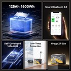 Refurbished Power Queen 12v 125ah Group 27 Smart Lifepo4 Lithium Battery