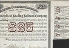 1877 Philadelphia   Reading Railroad Company Pa  25 Bond Certificate Stock