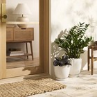 11 25  Stoneware Indoor outdoor Planter Pot With Saucer Cream - Hearth   Hand