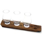 Engraved Whiskey Flight     3-glass Personalized Bourbon Tasting Tray- Glencairn