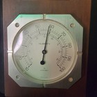 Vintage Goldtone wood Sunbeam Thermometer- Barometer- Humidity Gauge