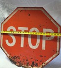 Vintage 1950s Embossed Steel Stop Sign 24  Authentic Retired Metal Road Traffic