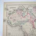 Africa Original Antique 1876 Hand Colored Map Atlas Page