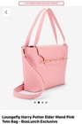 Loungefly Harry Potter Elder Wand Pink Tote Bag - Large - New With Tags