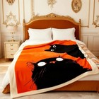 Black Cat Blanket Soft Flannel Throw Gift For Cat Lovers Cozy Home