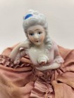 Vintage 1920 Porcelain Half Doll Sewing Pin Cushion Toilet Paper Cover