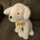 Fao Schwarz Golden Retriever Yellow Blonde Lab Plush Gold Bow Tie 12    Dog Puppy