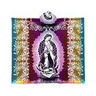 Our Lady Of Guadalupe Virgin Mary Purple Alpaca Wool Poncho Gaban Zarape Jorongo
