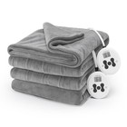 Sunbeam Royal Luxe Microplush Heated Blanket 12 Heat 90x84 32810117 - Dove Gray