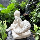 Figurine Mermaid Resin White Modern Small Carved Novelty Home Decor Free Stand