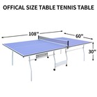 9ft Foldable Ping Pong Table Set  Portable Indoor W  Net   Paddles