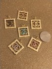 Lot Of 6 Designer Stamped Chanel Charms buttons 
