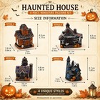 4 Pcs Haunted House Figurines Resin Halloween Mini Props Village Decor