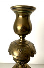 Antique 1880s Norblin Warszawa Sabbath Brass Candlesticks - 12  Tred