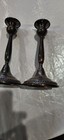 Vintage Rare Pair Of  9  Candlesticks The Bottom Stamped Silver Plated Lb