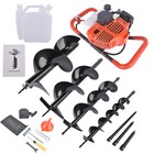52cc Gas Power Post Hole Digger Earth Auger Borer Fence Ground W  4 Drill Bits