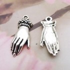 Bulk 150pcs Hand Charms Diy Jewelry Making Pendant Antique Silver