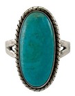 Vintage Bell Trading Post Tall Sterling Silver Oval Turquoise Split Shank Ring