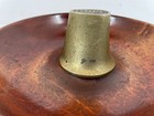Antique Wooden   Brass Sewing Clamp Pin Cushion Spool Holder Pat App d Pre-1930