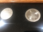 Gaming Metal Tokens   1 00 Each  From Las Vegas Casinos In Wood Frame  lot Of 8 