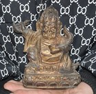 4 8 old Tibet Buddhism Temple Bronze Gilt Mahakala Wrathful Deity Buddha Statue