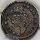 1812 Classic Head Large Cent - Small Date  s-291   Pcgs Xf-detail